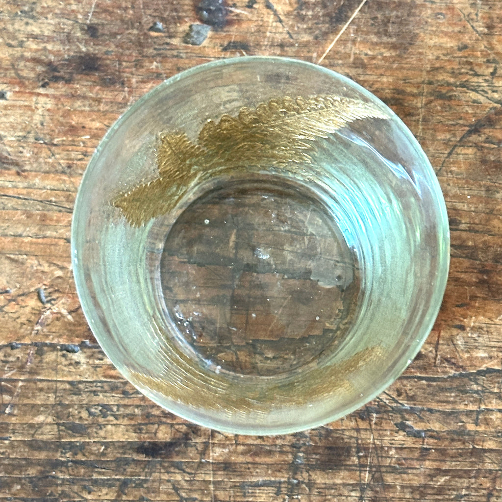 Golden Fern Glass Hurricane