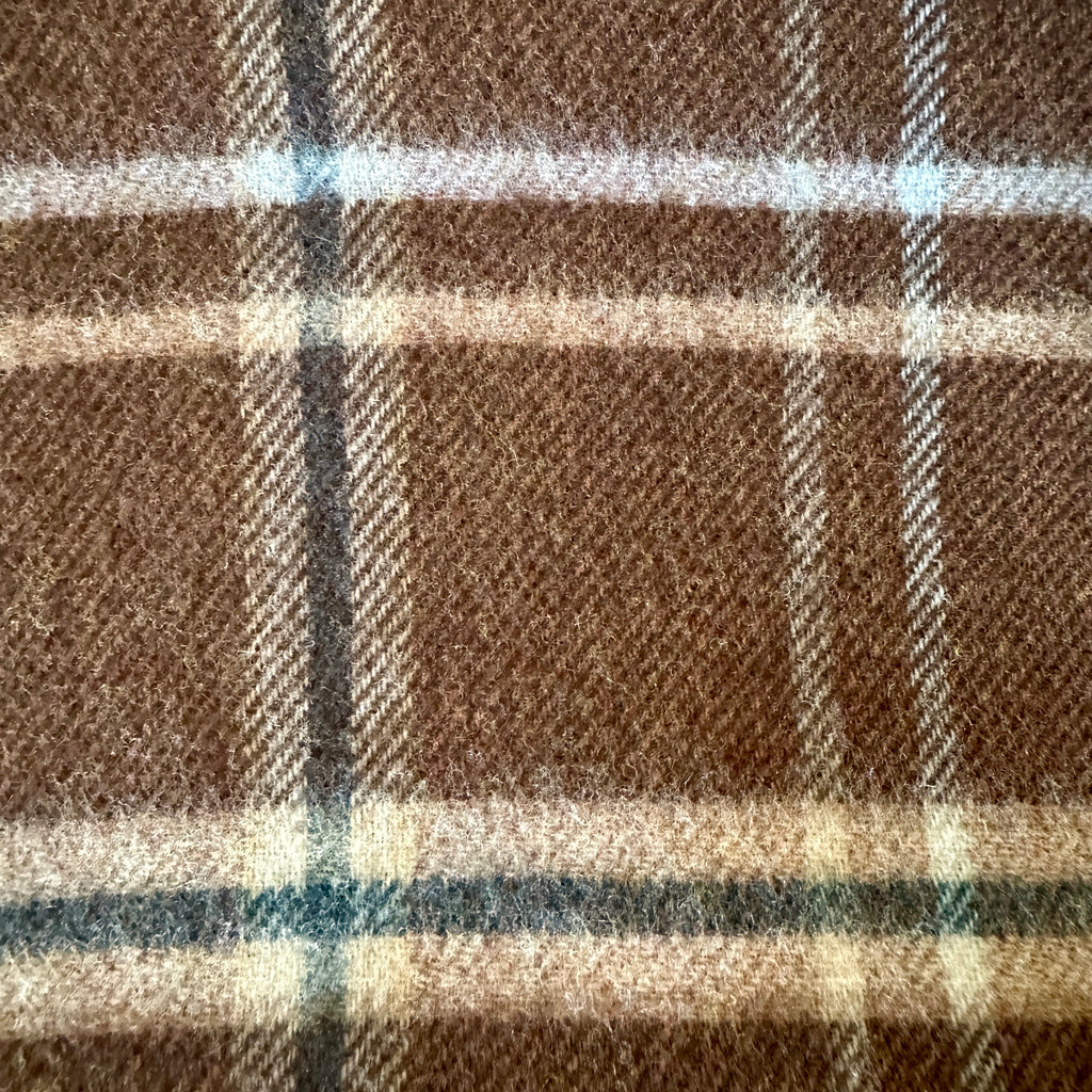 Heritage Blue and Brown Check Double Face Lambswool Throw