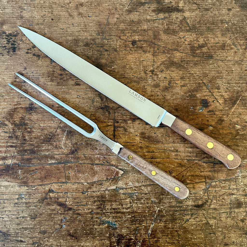 Forged Walnut Handle Carving Set