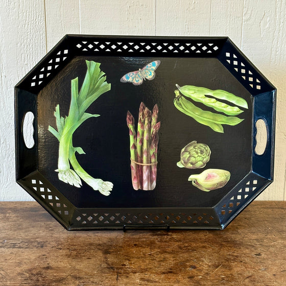 Vegetable Botanical Decoupage Tray