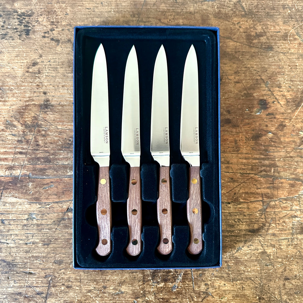 Fine-Edge Forged Walnut Handle Steak Knives - Set of 4