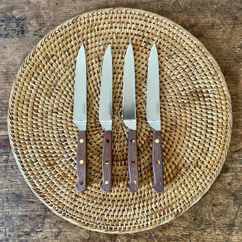 Fine-Edge Forged Walnut Handle Steak Knives - Set of 4