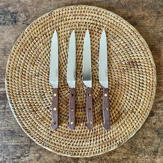 Fine-Edge Forged Walnut Handle Steak Knives - Set of 4
