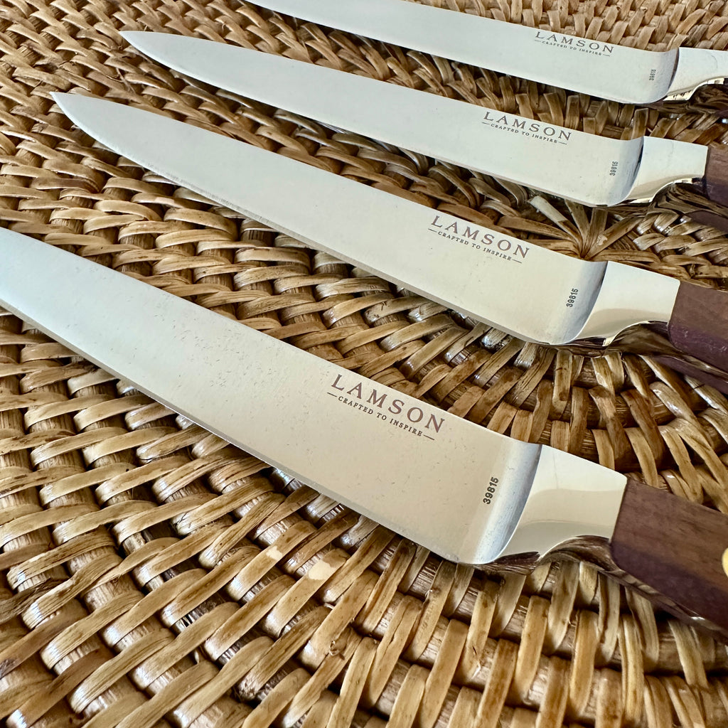 Fine-Edge Forged Walnut Handle Steak Knives - Set of 4