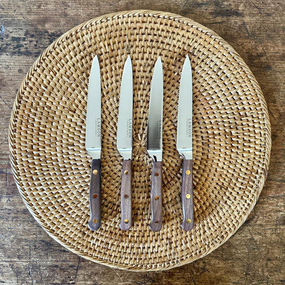 Serrated Forged Walnut Handle Steak Knives - Set of 4