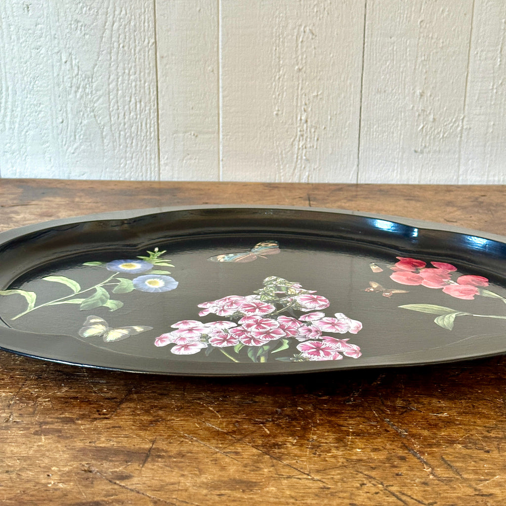 Phlox Sweet Pea Botanical Decoupage Tray