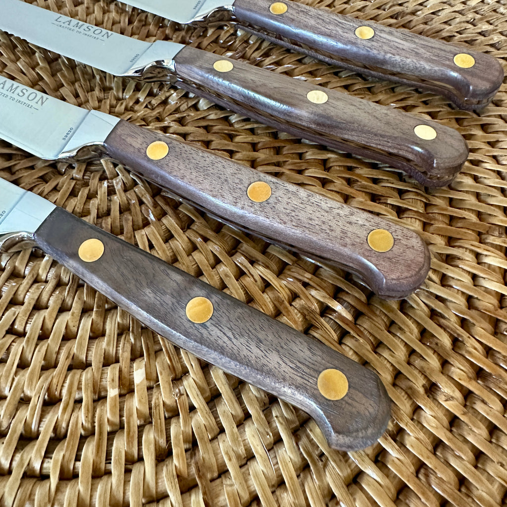 Serrated Forged Walnut Handle Steak Knives - Set of 4