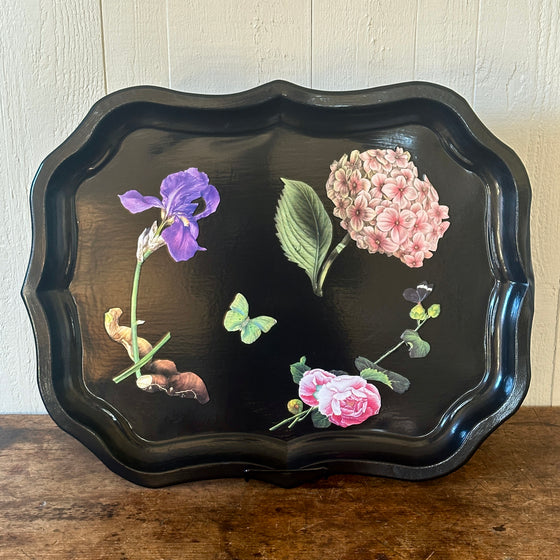 Iris Botanical Decoupage Tray