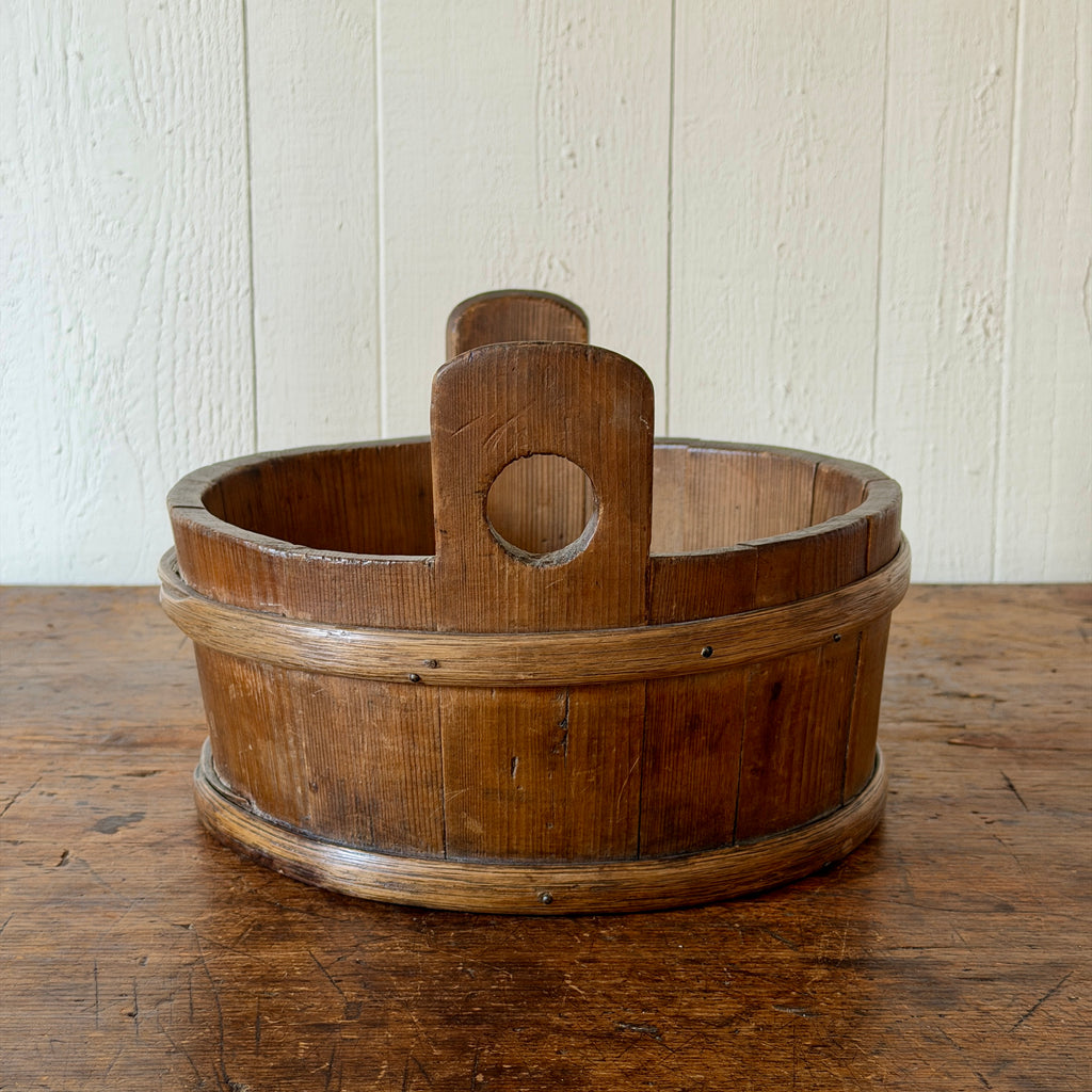 Antique Wood Tub with Handles