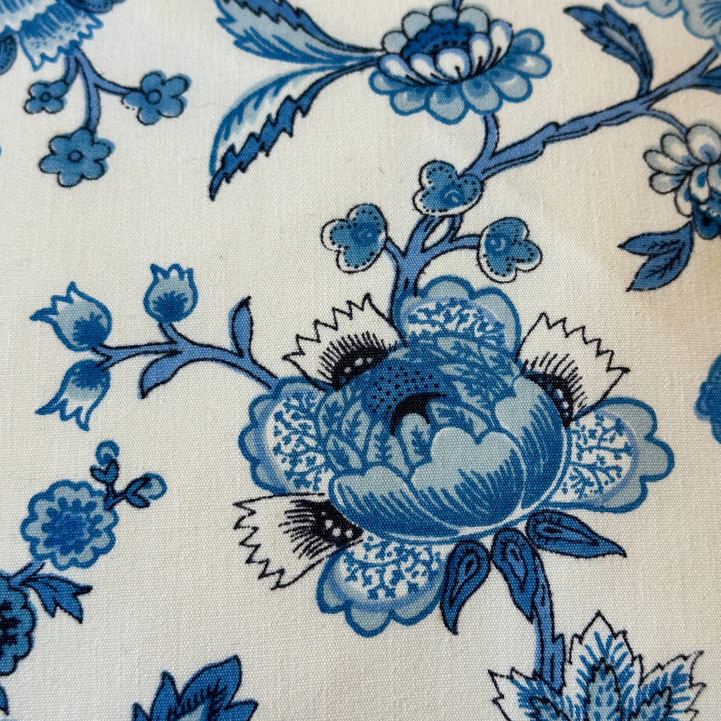 Blue and White Trailing Flowers Pillow