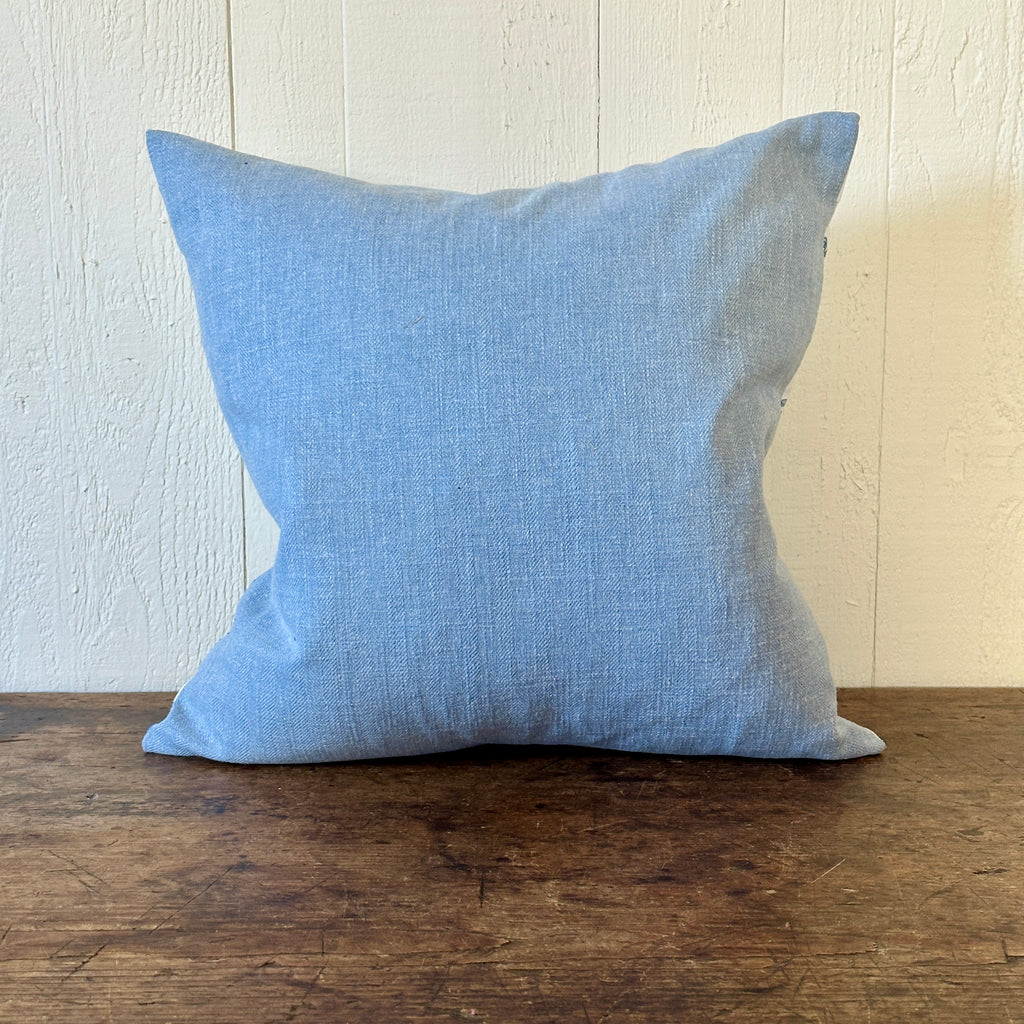 Blue and White Trailing Flowers Pillow