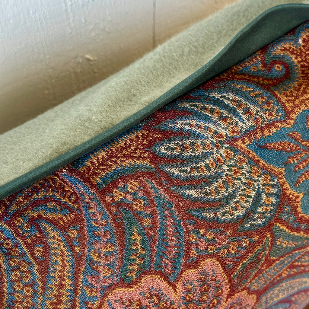 Antique Scottish Wool Paisley Lumbar Pillow