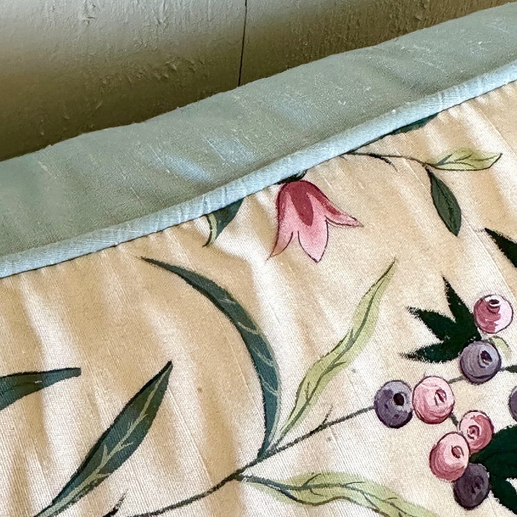 Hand-Painted Flower and Vine Throw Cushion