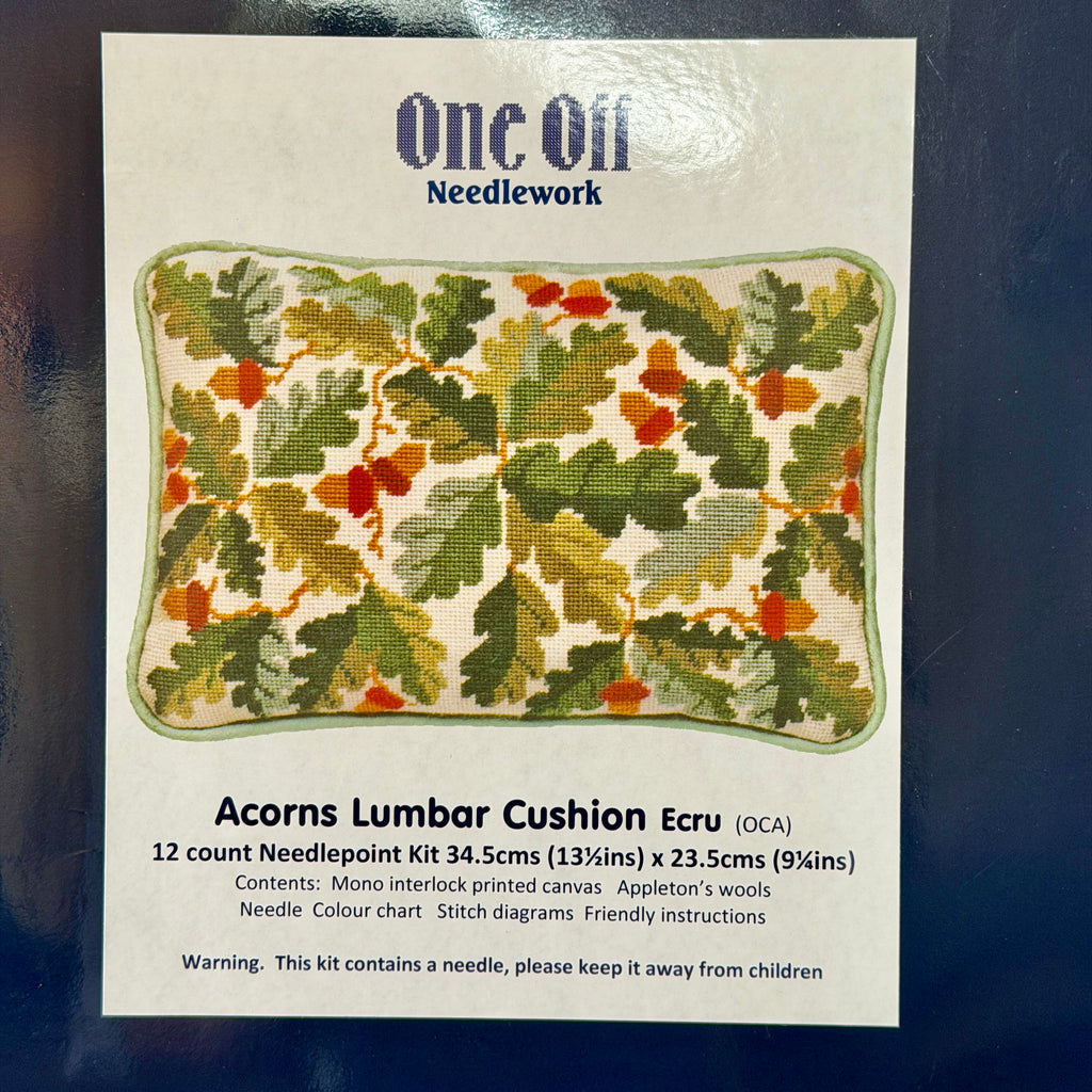 Ecru Acorn Lumbar Pillow Needlpoint Kit
