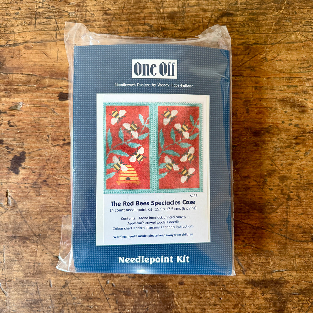 Red Bees Glasses Case Needlpoint Kit