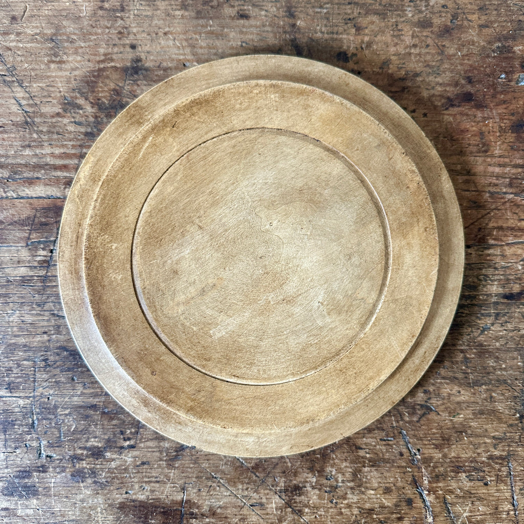 Antique 9.75" Round Pine Bread Board