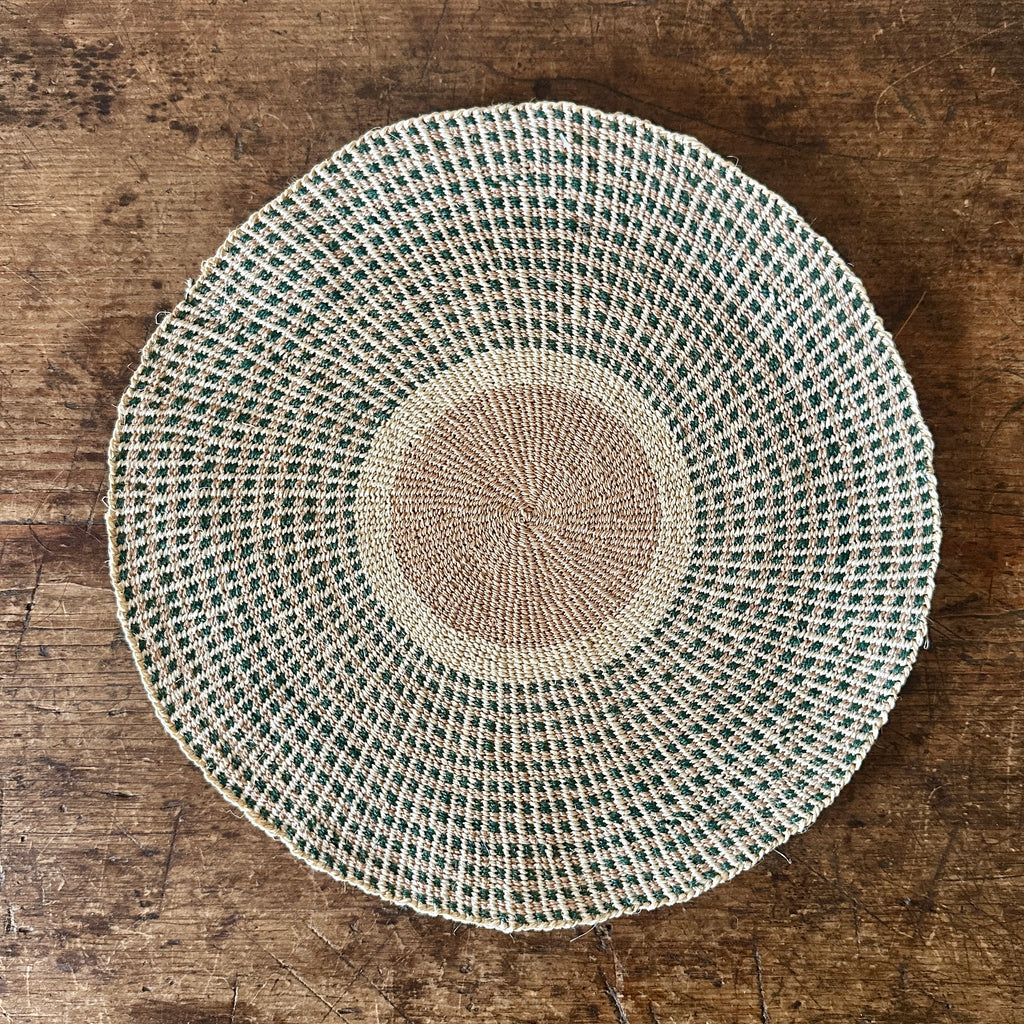 Forest Green Round Sisal Placemat