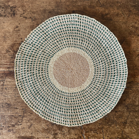 Forest Green Round Sisal Placemat