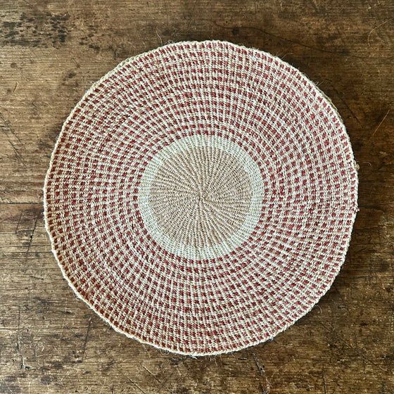 Rowan Red Round Sisal Placemat