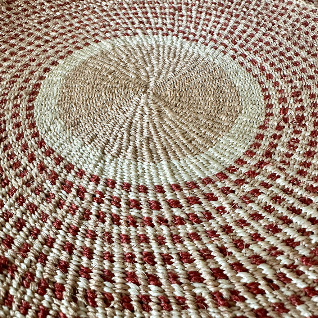 Rowan Red Round Sisal Placemat
