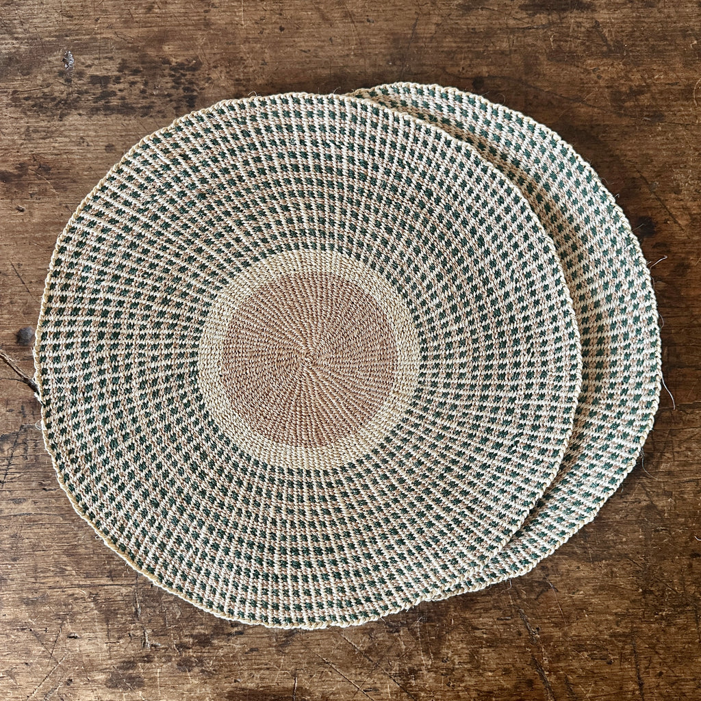 Forest Green Round Sisal Placemat