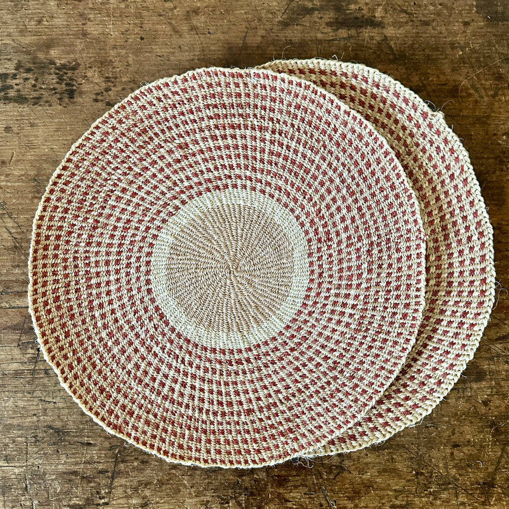 Rowan Red Round Sisal Placemat