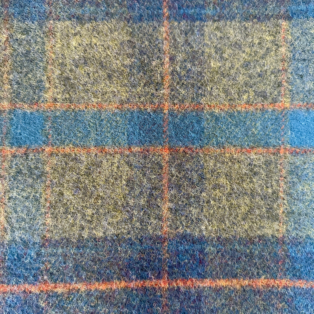 Heritage Green and Blue Check Double Face Lambswool Throw