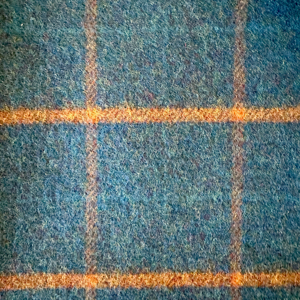 Heritage Green and Blue Check Double Face Lambswool Throw