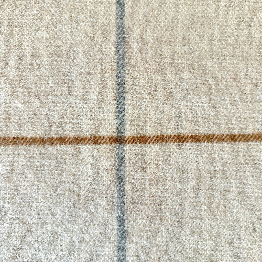 Gray & Brown Overcheck Double Face Lambswool Throw