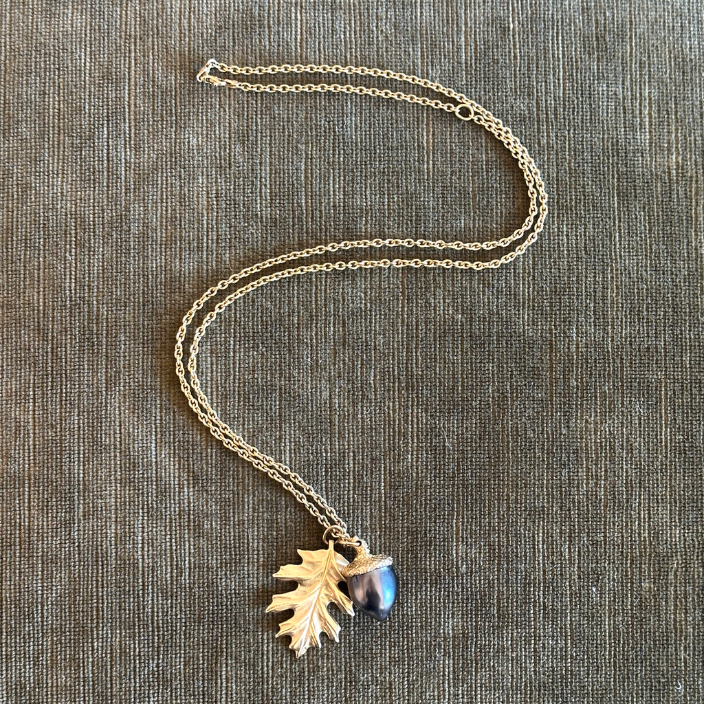 Oak Leaf & Acorn 18K Yellow Gold Necklace