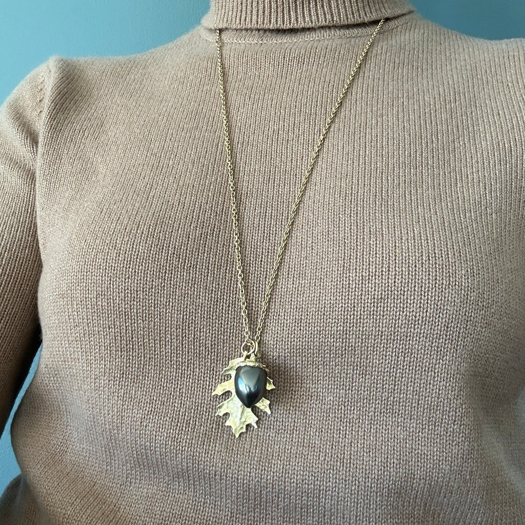 Oak Leaf & Acorn 18K Yellow Gold Necklace