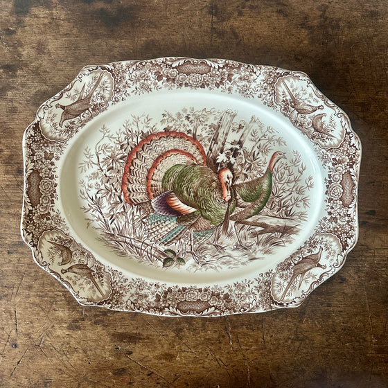 Oval Wild Turkey English Transferware Platter