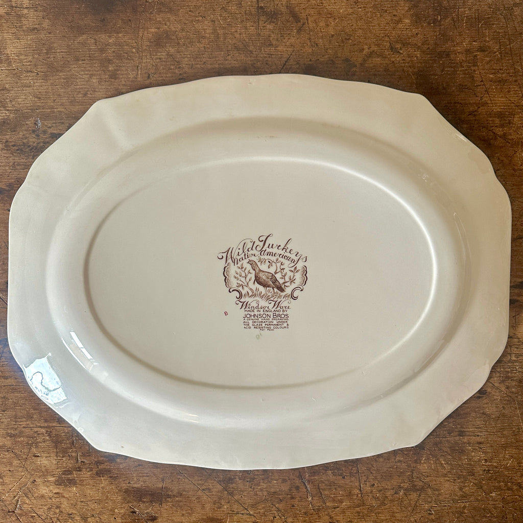 Oval Wild Turkey English Transferware Platter