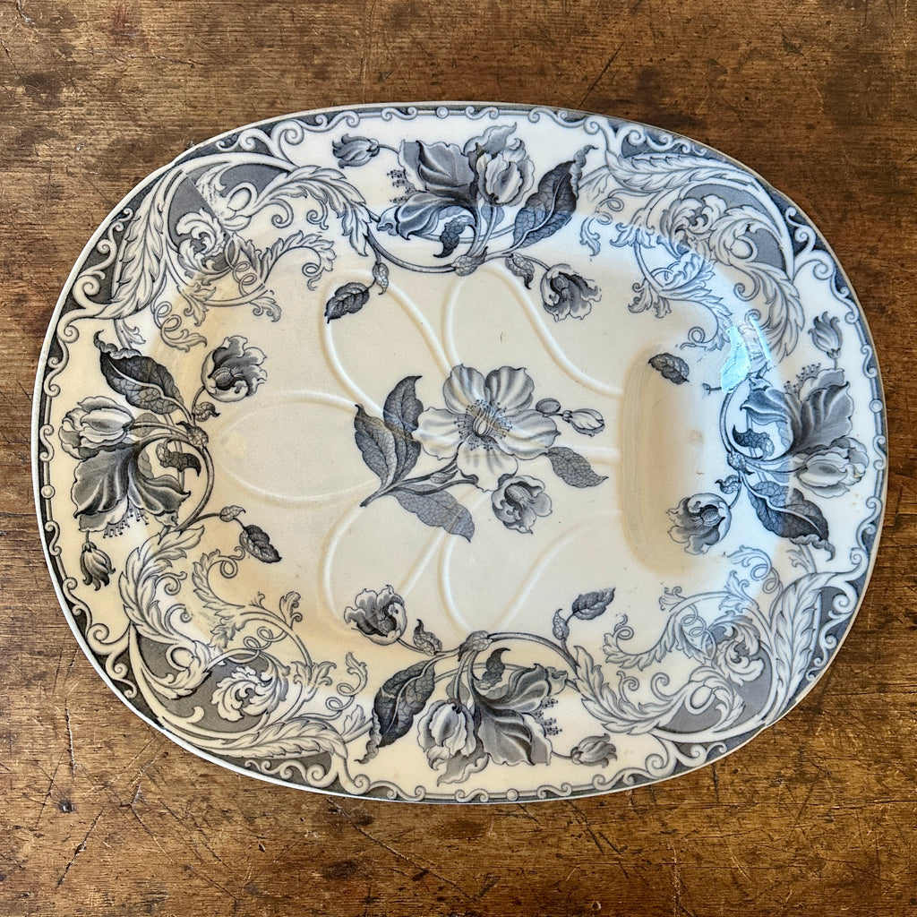 19th C English Transferware Meat Platter