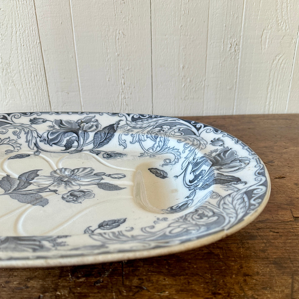 19th C English Transferware Meat Platter