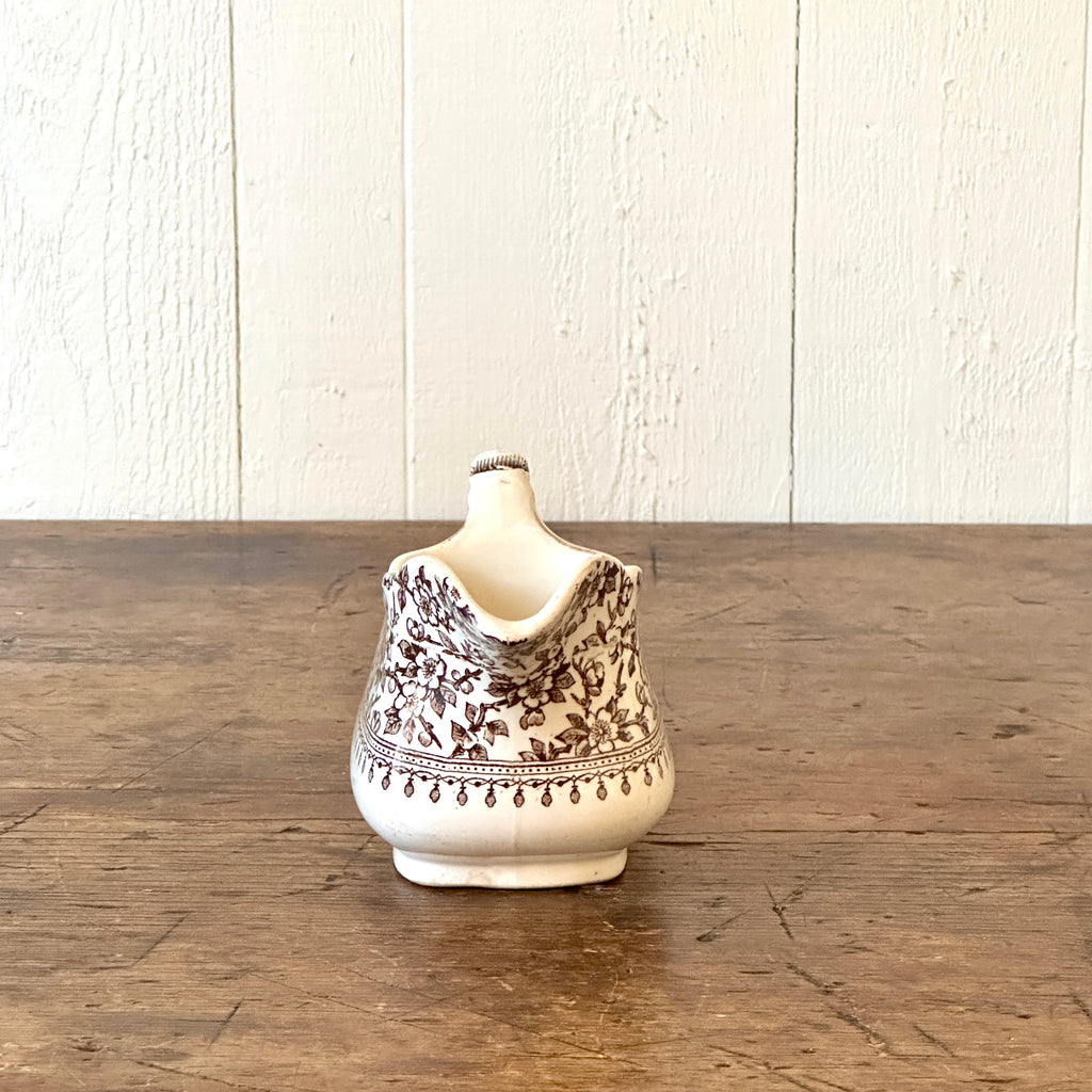 Brown Transferware Sauceboat