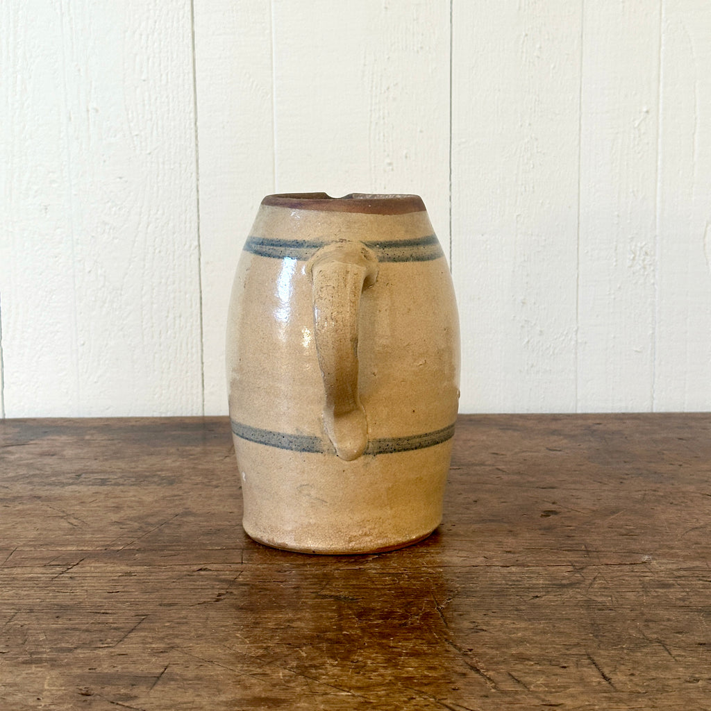 19th C Banded Stoneware Pitcher