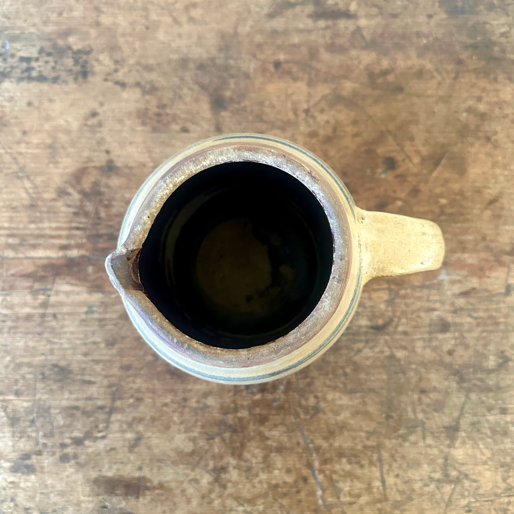 19th C Banded Stoneware Pitcher