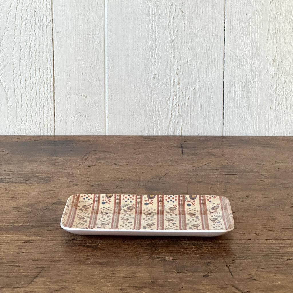 Petite Floral Stripe Melamine Valet Tray