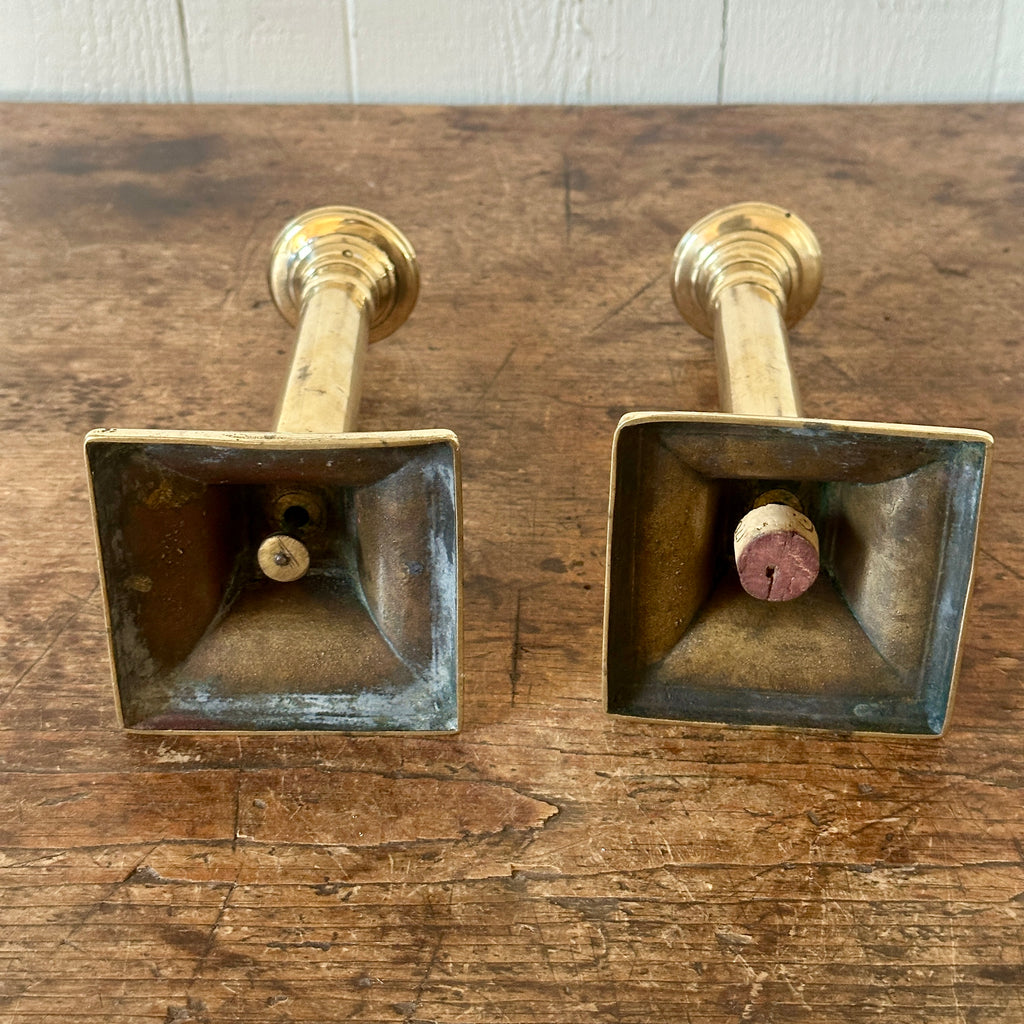 Federal 8" Brass Candlesticks