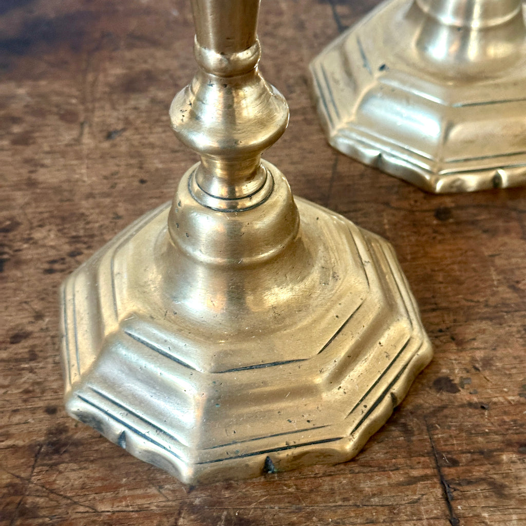 18th C French Brass Candlesticks