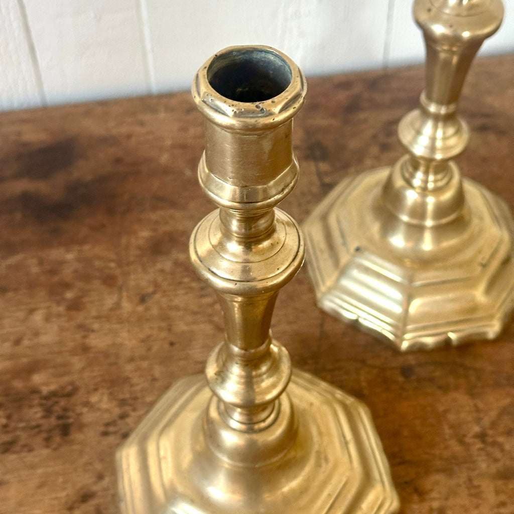 18th C French Brass Candlesticks