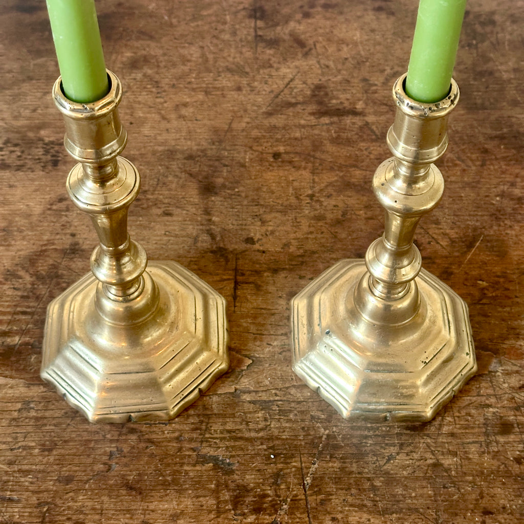18th C French Brass Candlesticks