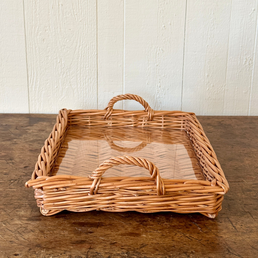 Small Scottish Willow Serving Tray with Handles