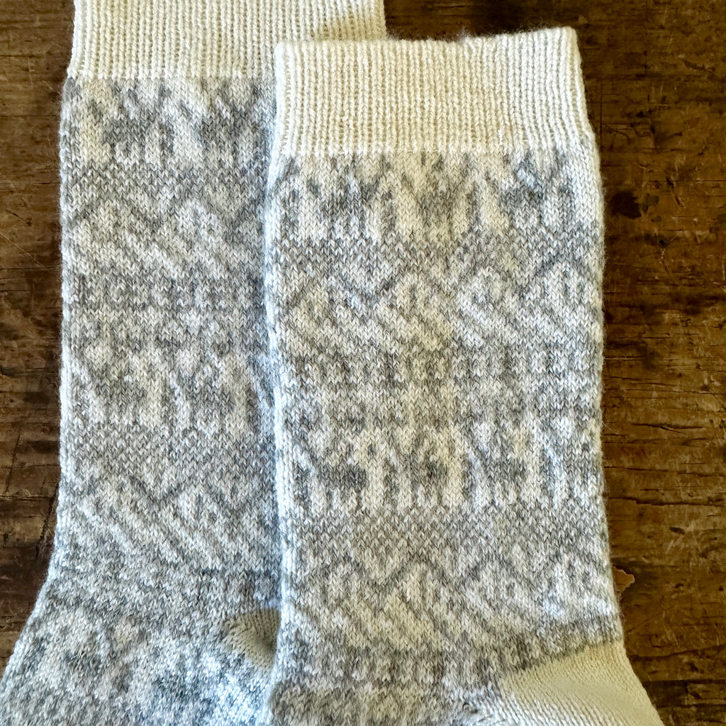 Ivory Reindeer Cashmere Socks