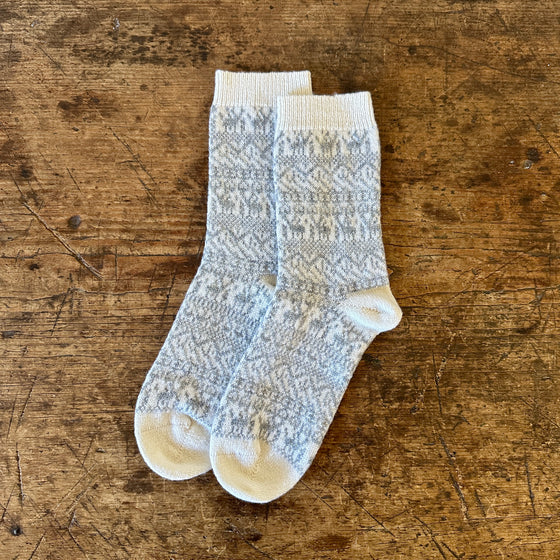 Ivory Reindeer Cashmere Socks