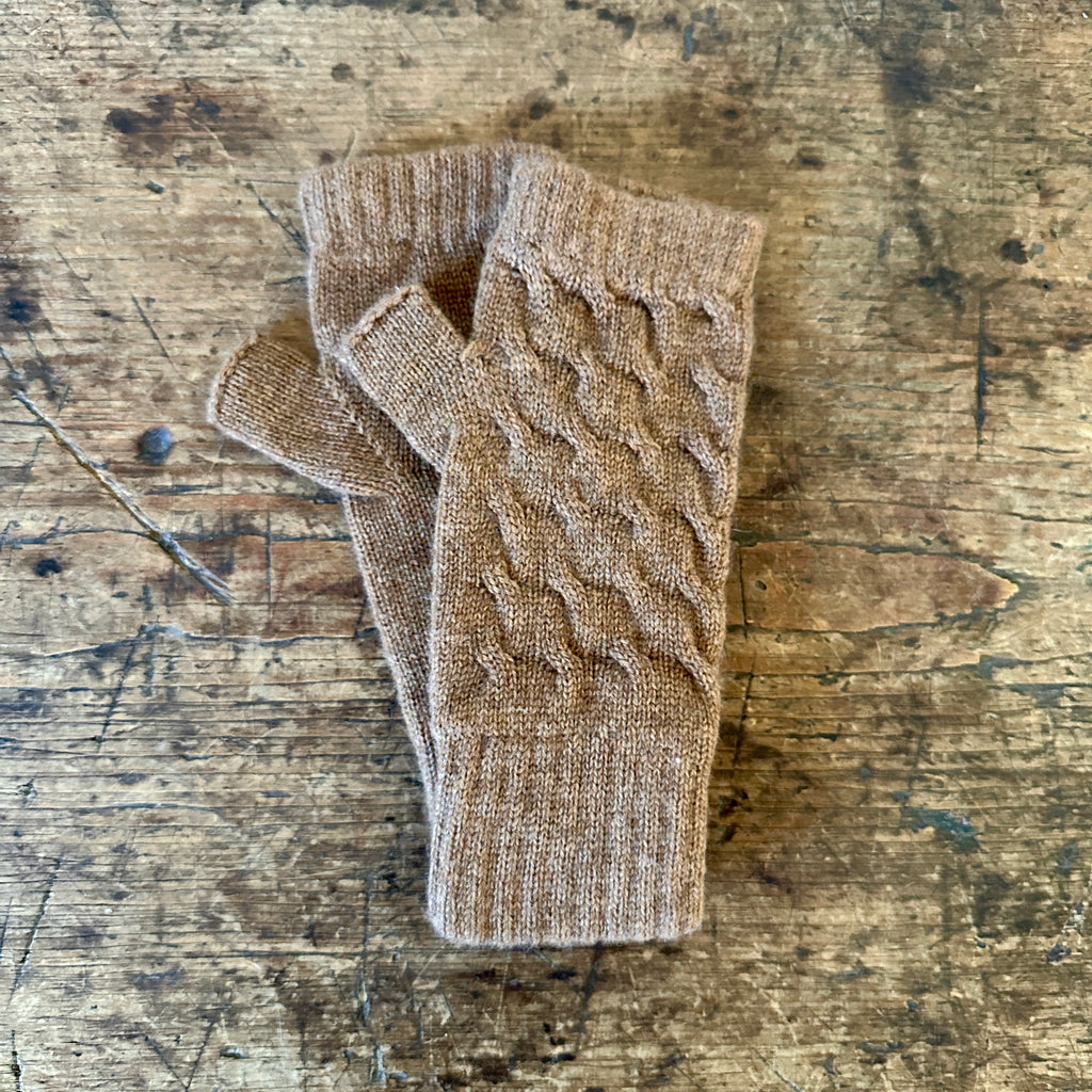 Cable Knit Cashmere Wrist Warmers