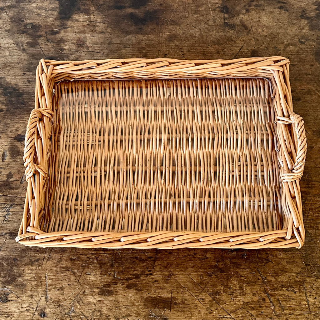Small Scottish Willow Serving Tray with Handles