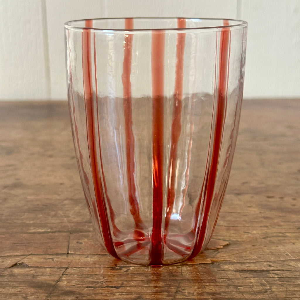 Italian Red Stripe Glass Tumbler