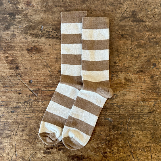 Camel Rugby Wool Cashmere Crew Socks